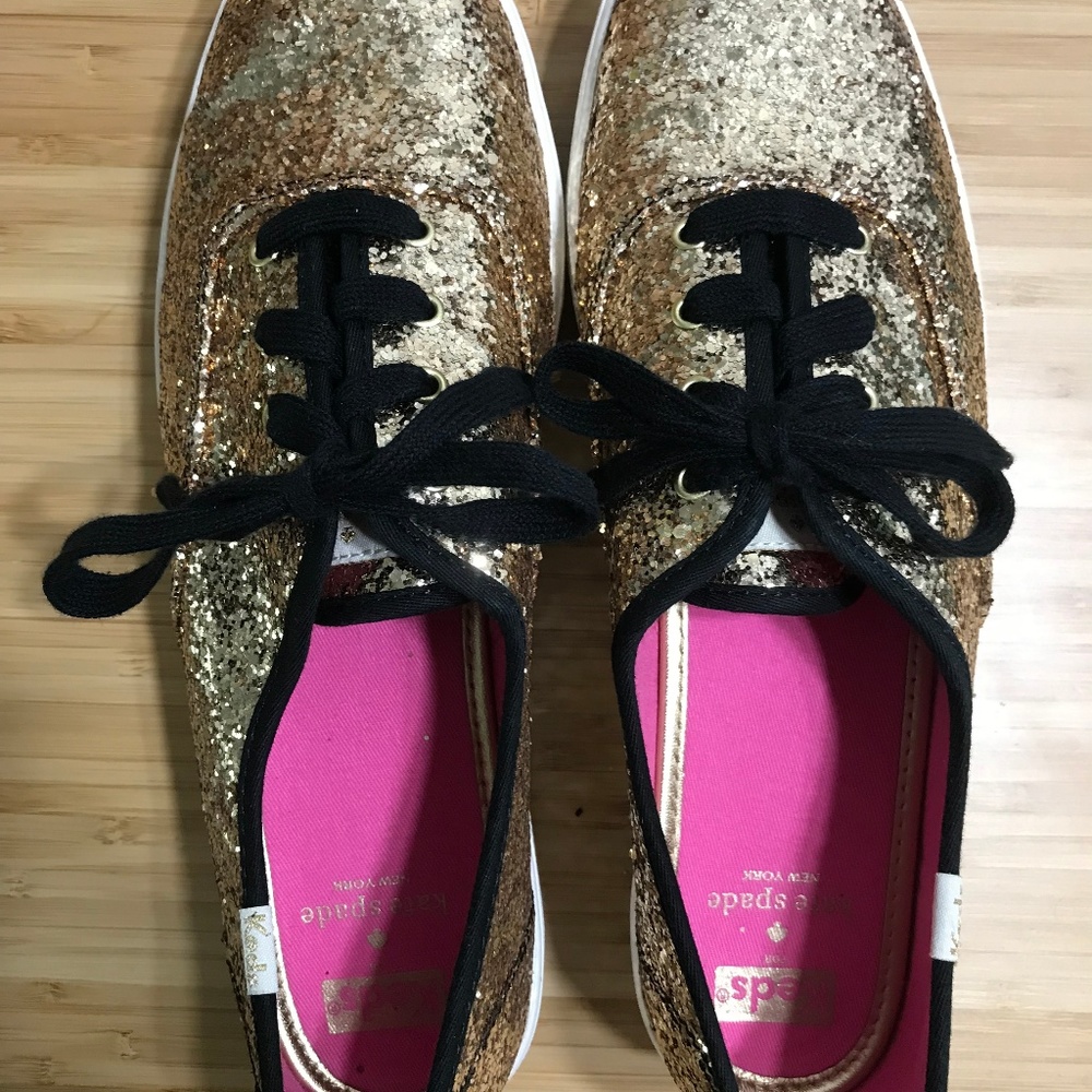 Kate Spade and Keds Triple Glitter Sneaker Size 10